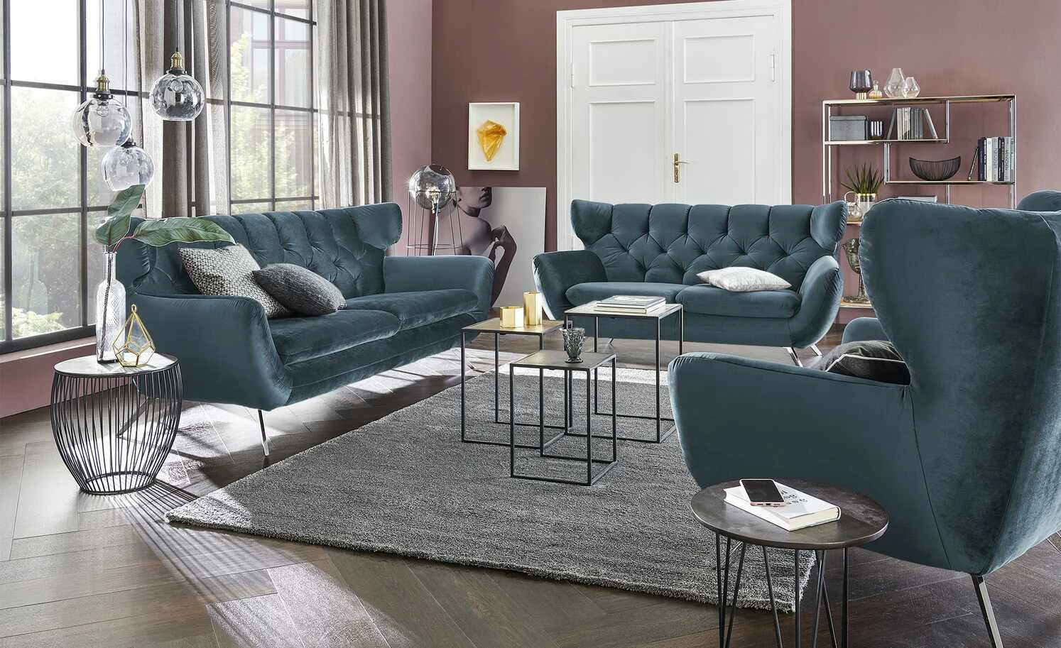 pop Sofa Caldara | Blue Grey (Blau-Grau) 2 Chrom 3 pop Sofa Caldara | Blue Grey (Blau-Grau) 2 Chrom