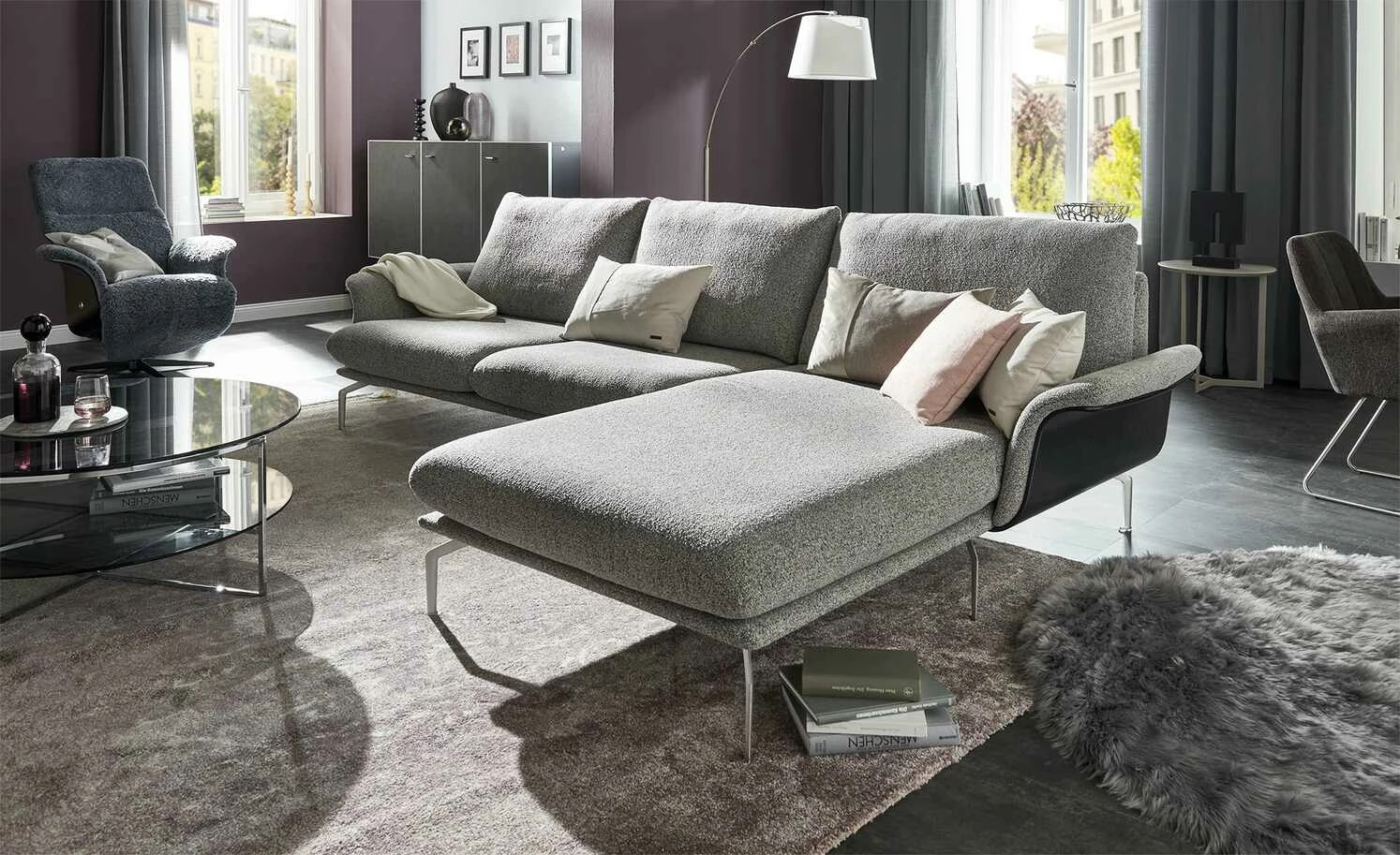 Nils Olsen Ecksofa Alva | Stein (Grau-Schwarz) rechts 3 Nils Olsen Ecksofa Alva | Stein (Grau-Schwarz) rechts