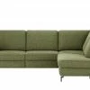 Max Schelling Ecksofa Maximum Plus | Olive (Grün) rechts ohne Winkel, Winkel Schwarz, Schwarz