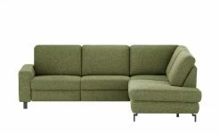 Max Schelling Ecksofa Maximum Plus | Olive (Grün) rechts ohne Winkel, Winkel Schwarz, Schwarz