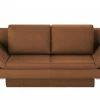 Schlafsofa Kenny | Cognac (Braun) chromfarben