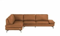 Wohnwert Ecksofa Amarena | Cognac (Orange-Braun) links
