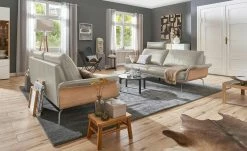 Nils Olsen Ledersofa Alva | Hellgrau 2,5