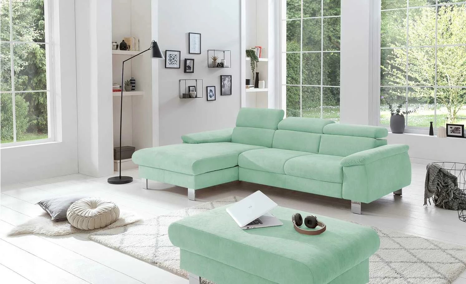 uno Ecksofa Micky | Turquoise (Türkis) links Grundfunktion 3 uno Ecksofa Micky | Turquoise (Türkis) links Grundfunktion
