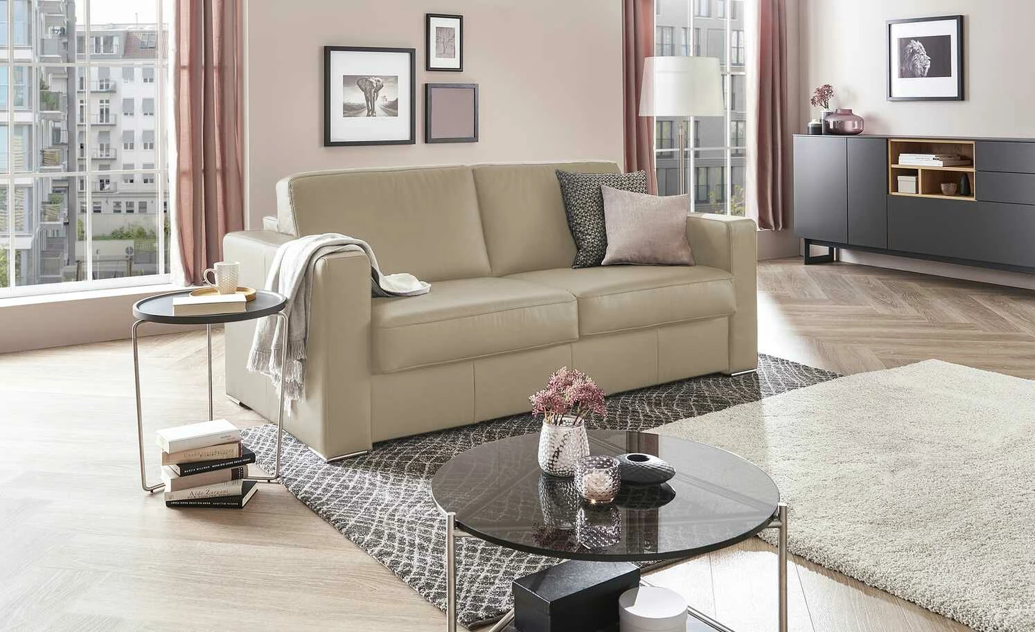 Betty Schlafsofa Betty | Schlamm (Beige) mit Kaltschaum-Matratze 4 Betty Schlafsofa Betty | Schlamm (Beige) mit Kaltschaum-Matratze – Bild 2