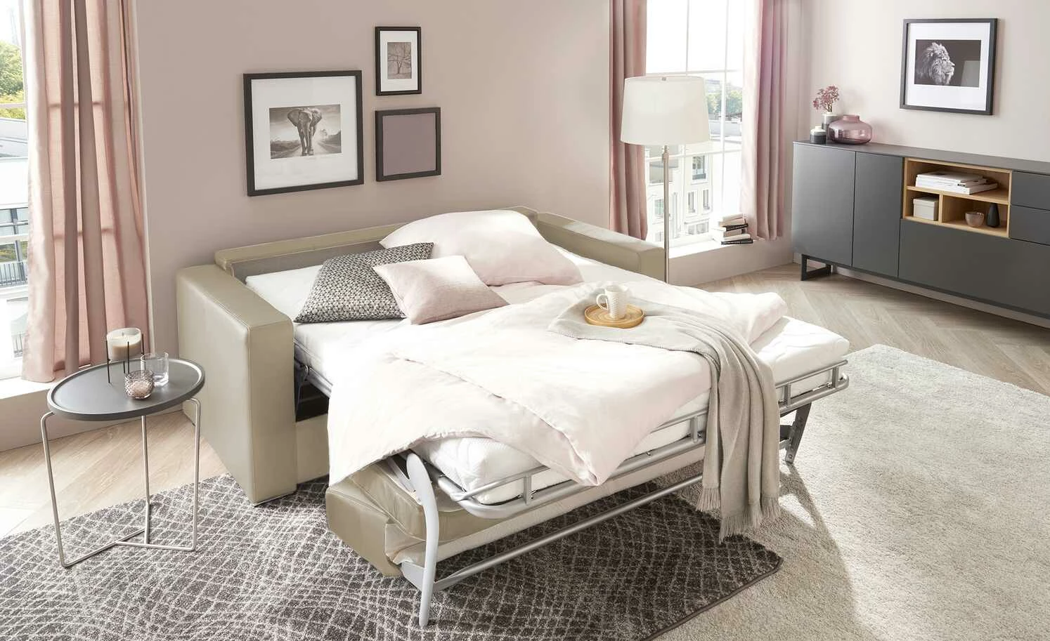 Betty Schlafsofa Betty | Schlamm (Beige) mit Kaltschaum-Matratze 3 Betty Schlafsofa Betty | Schlamm (Beige) mit Kaltschaum-Matratze