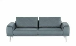 W.SCHILLIG Ledersofa Sam | Blau-Grau
