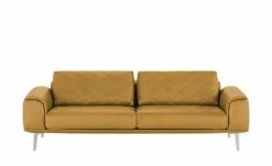 W.SCHILLIG Ledersofa Sam | Kurkuma (Gelb-Braun)