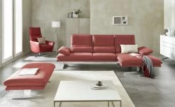 W.SCHILLIG Ecksofa Broadway | Marsala (Dunkelrot) rechts Grundfunktion