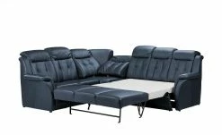 Polstermöbel Oelsa Komfort-Ecksofa aus Leder Andorra | Navy (Petrol) links Erweiterte Funktion -Sofas Verkaufsladen 26409082 2 202011022251