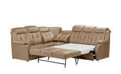 Polstermöbel Oelsa Komfort-Ecksofa aus Leder Andorra | Krokant (Hellbraun) links Erweiterte Funktion -Sofas Verkaufsladen 26409087 3 202011022251