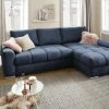 bobb Ecksofa Soumia | Marineblau rechts Mikrofaser