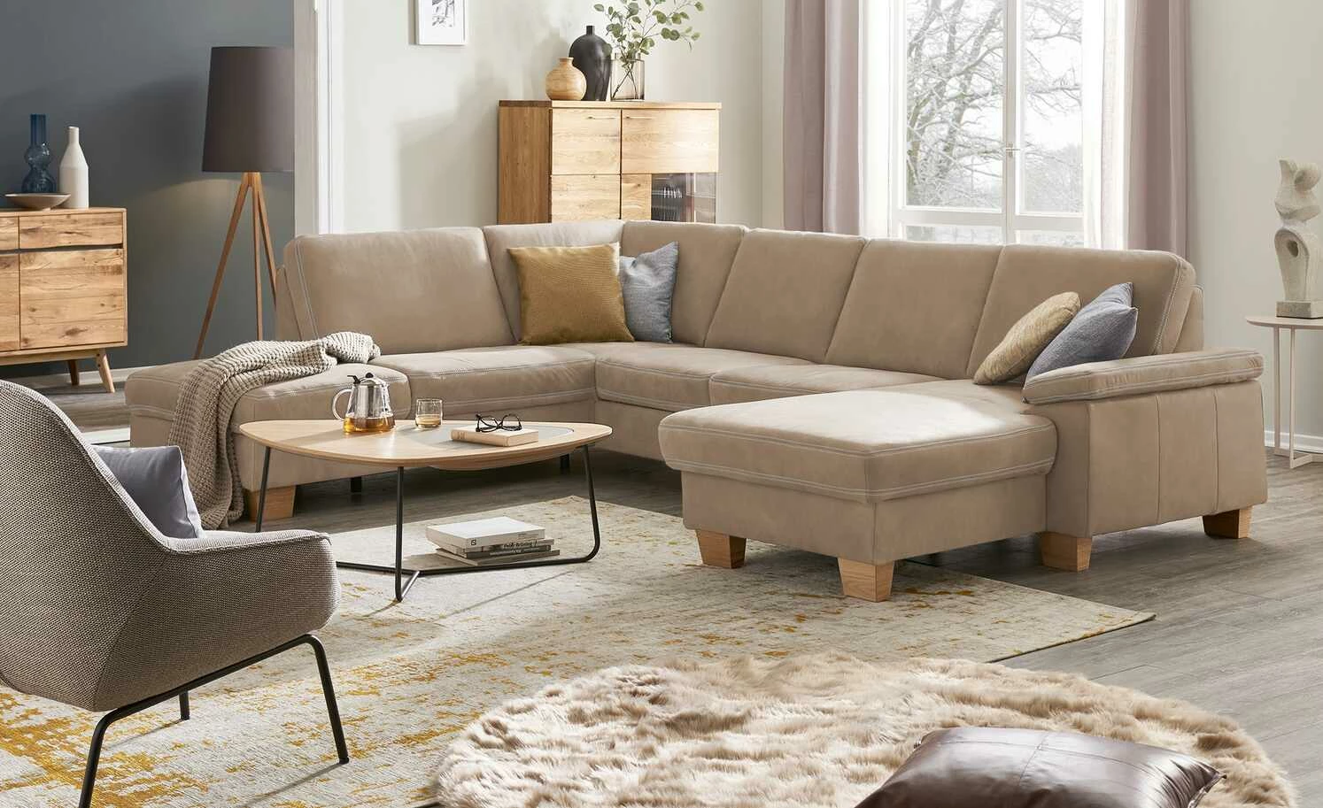 meinSofa Wohnlandschaft Samu | Stone (Beige) links ohne 3 meinSofa Wohnlandschaft Samu | Stone (Beige) links ohne