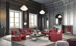 Ledersofa, hoch Boavista | Ferrari (Rot)