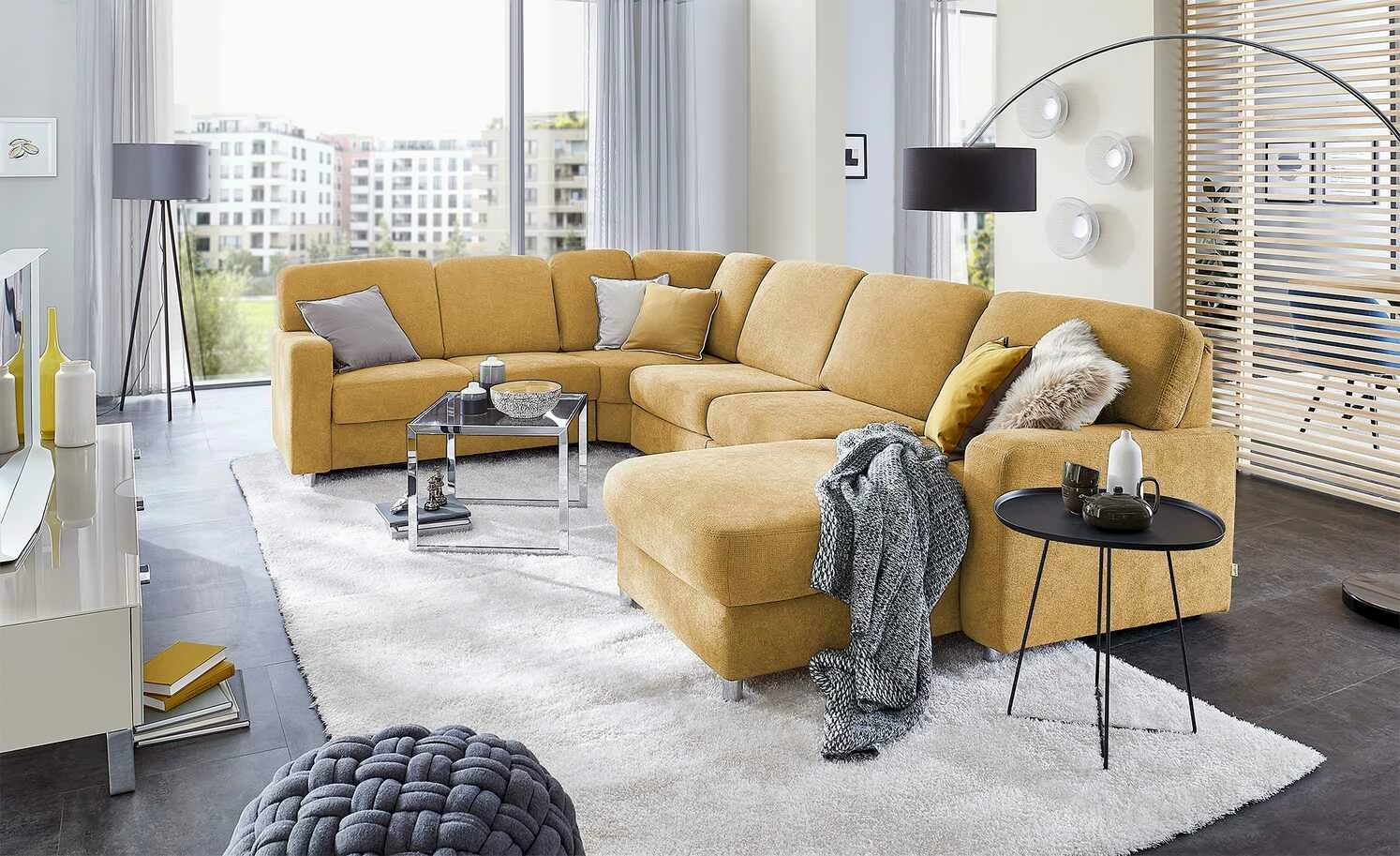 smart Wohnlandschaft Valencia | Gelb Armlehne A1 links ohne 3 smart Wohnlandschaft Valencia | Gelb Armlehne A1 links ohne