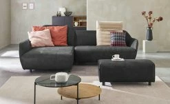 hülsta Sofa Ecksofa Leder HS 480 | Schwarzgrau links
