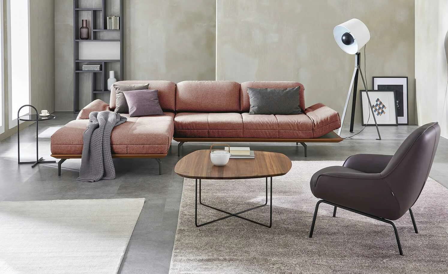 hülsta Sofa Ecksofa HS 420 | Korallenrot links 3 hülsta Sofa Ecksofa HS 420 | Korallenrot links