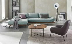 hülsta Sofa Ecksofa HS 420 | Wasserblau (Blaugrau) links