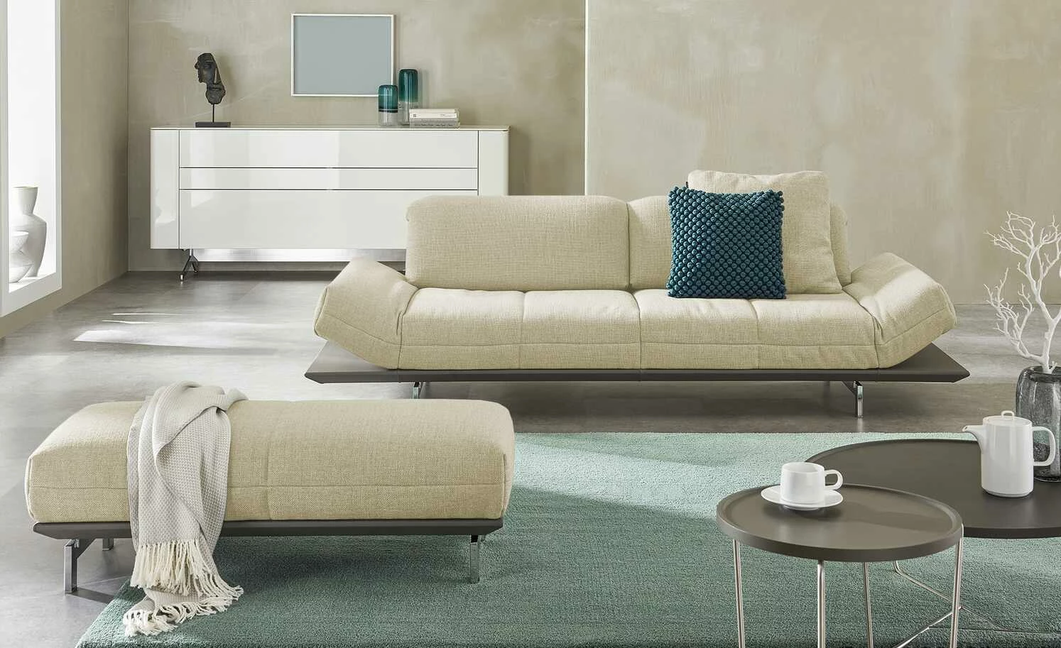 hülsta Sofa Sofabank HS 420 | Grünbeige 3 hülsta Sofa Sofabank HS 420 | Grünbeige