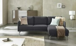 hülsta Sofa Ecksofa HS 450 | Anthrazit / Schwarzgrau rechts