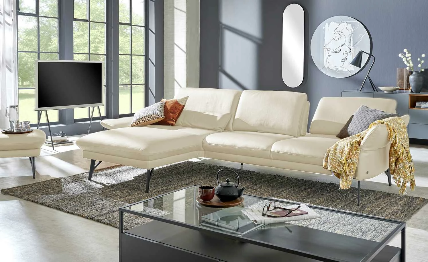 himolla Ecksofa Leder 1928 | Nebel (Beige) links 3 himolla Ecksofa Leder 1928 | Nebel (Beige) links