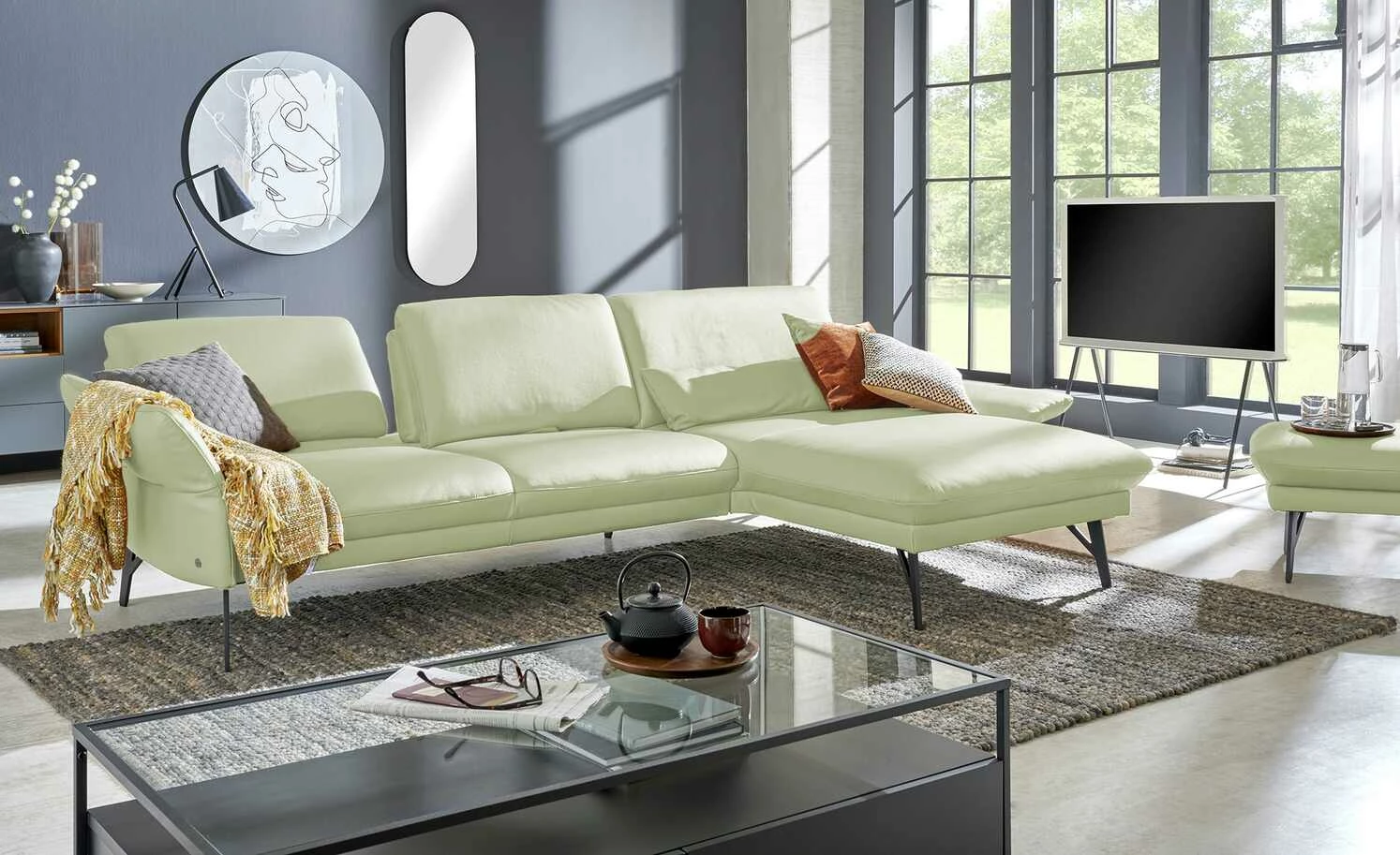 himolla Ecksofa Leder 1928 | Ulme (Mintgrün) rechts 3 himolla Ecksofa Leder 1928 | Ulme (Mintgrün) rechts