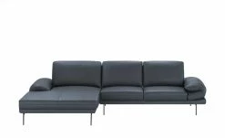Max Schelling Ecksofa aus Leder Signum | Navy (Dunkelblau) links Grundfunktion