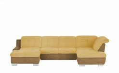 Lounge Collection Wohnlandschaft Davinci | Curry (Gelb) / Cognac (Braun) rechts Grundfunktion