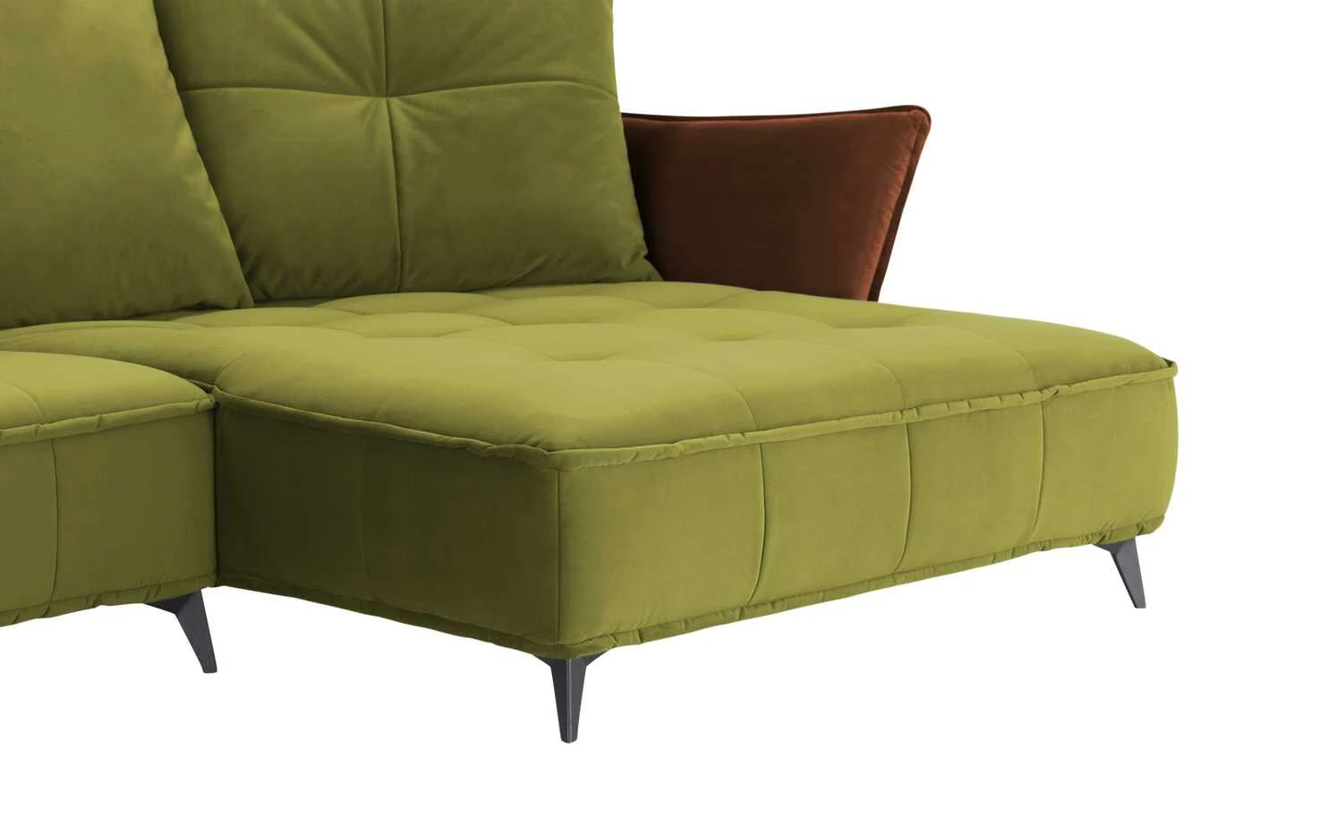 Ecksofa Crease | Kiwigrün / Rostrot rechts 8 Ecksofa Crease | Kiwigrün / Rostrot rechts – Bild 6