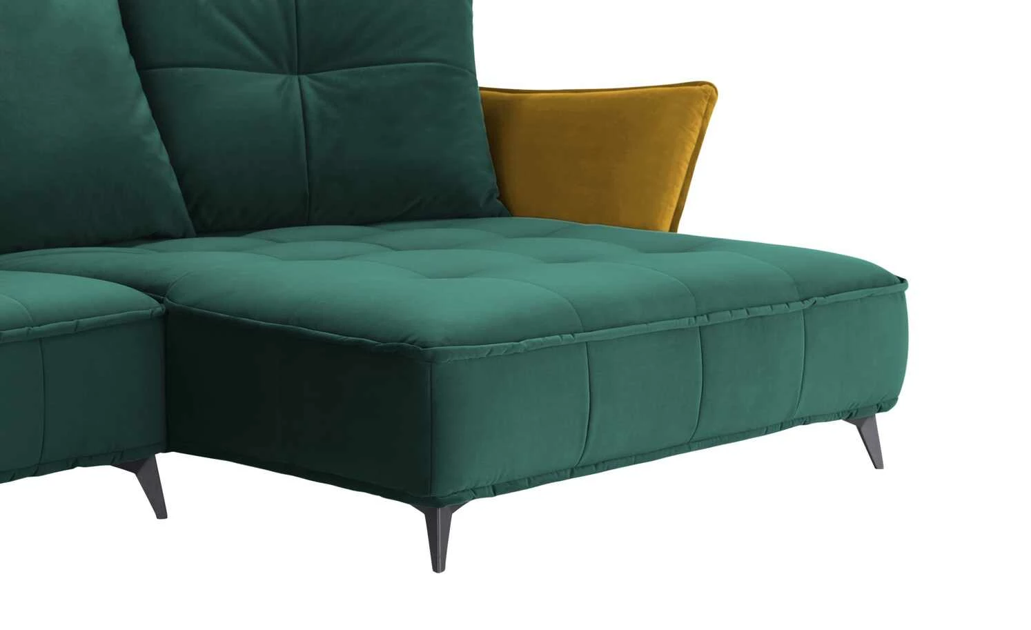 Ecksofa Crease | Dunkelgrün / Currygelb rechts 8 Ecksofa Crease | Dunkelgrün / Currygelb rechts – Bild 6