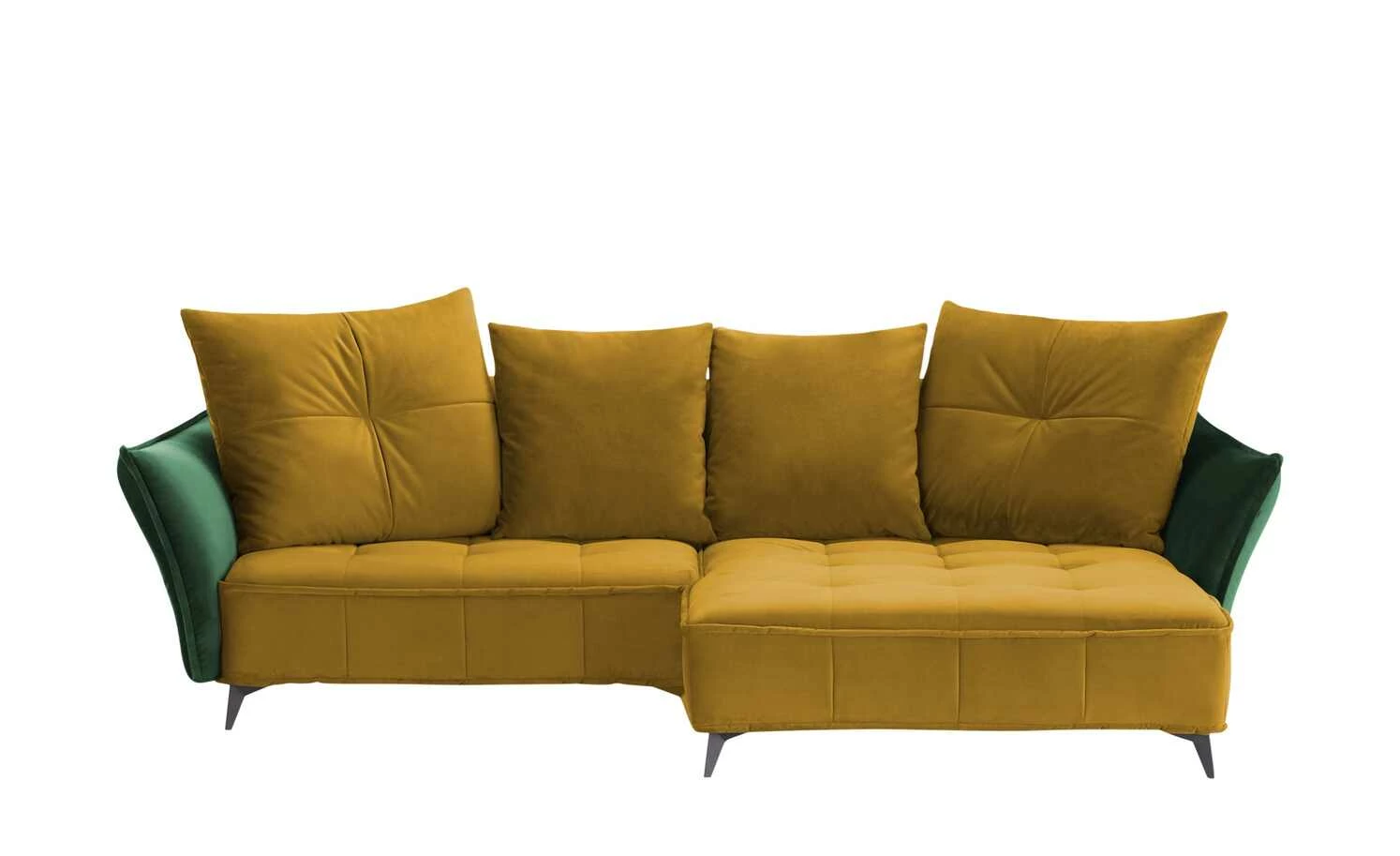 Ecksofa Crease | Currygelb / Moosgrün rechts 3 Ecksofa Crease | Currygelb / Moosgrün rechts