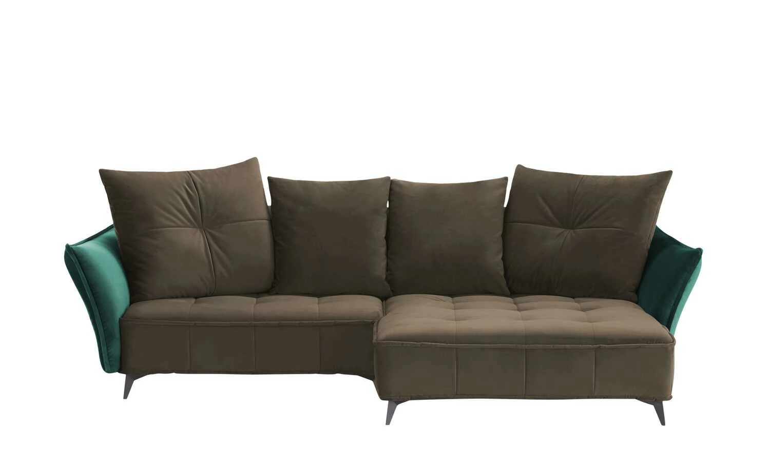 Ecksofa Crease | Braun / Dunkelgrün rechts 3 Ecksofa Crease | Braun / Dunkelgrün rechts