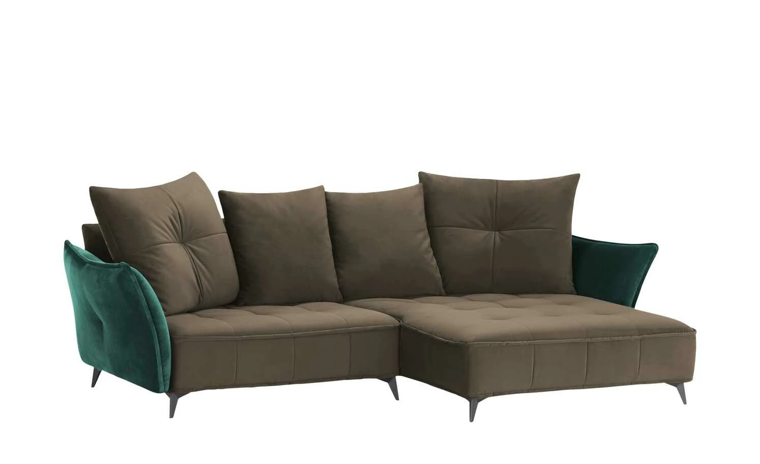 Ecksofa Crease | Braun / Dunkelgrün rechts 11 Ecksofa Crease | Braun / Dunkelgrün rechts – Bild 9
