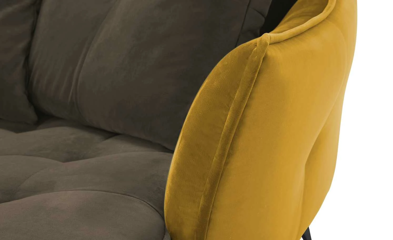 Ecksofa Crease | Braun / Currygelb rechts 8 Ecksofa Crease | Braun / Currygelb rechts – Bild 6