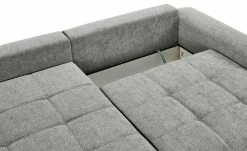 bobb Ecksofa mit Boxspringpolsterung Filis de Luxe | AquaClean-Webstoff (Pascha) Melange (Grau) links Schwarz -Sofas Verkaufsladen 27405175 7 202103090031