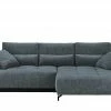 bobb Ecksofa mit Boxspringpolsterung Filis de Luxe | AquaClean-Webstoff (Pascha) Graublau rechts Schwarz