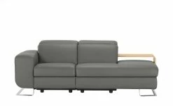 JOOP! Ledersofa 8151 | Zinn (Dunkelgrau) links, links