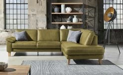 Ravensberger Werkstätten Ecksofa Leder Domino | Camouflage (Dunkelgrün) rechts