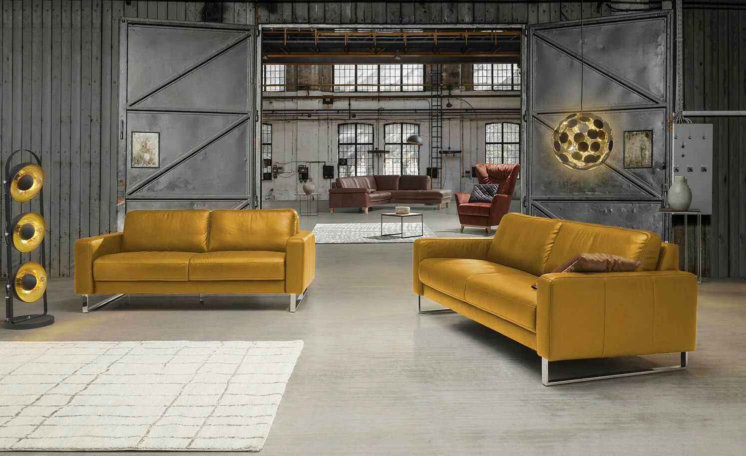 Ravensberger Werkstätten Ledersofa Domino | Kurkuma (Gelb) 181|cm 3 Ravensberger Werkstätten Ledersofa Domino | Kurkuma (Gelb) 181|cm