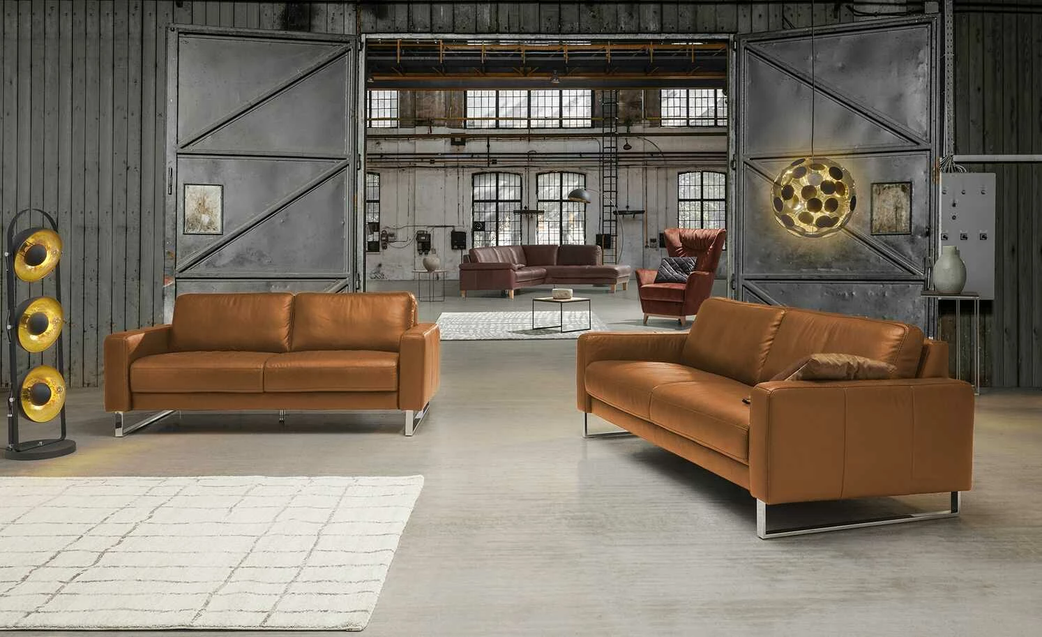 Ravensberger Werkstätten Ledersofa Domino | Cognac (Rot-Braun) 181|cm 3 Ravensberger Werkstätten Ledersofa Domino | Cognac (Rot-Braun) 181|cm