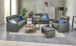 erpo just relax Ledersofa JR 290 Trento | Lichtgrau (Dunkelgrau) 2