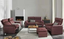 erpo just relax Ledersofa JR960 Bari | Bordeaux (Dunkelrot) 2