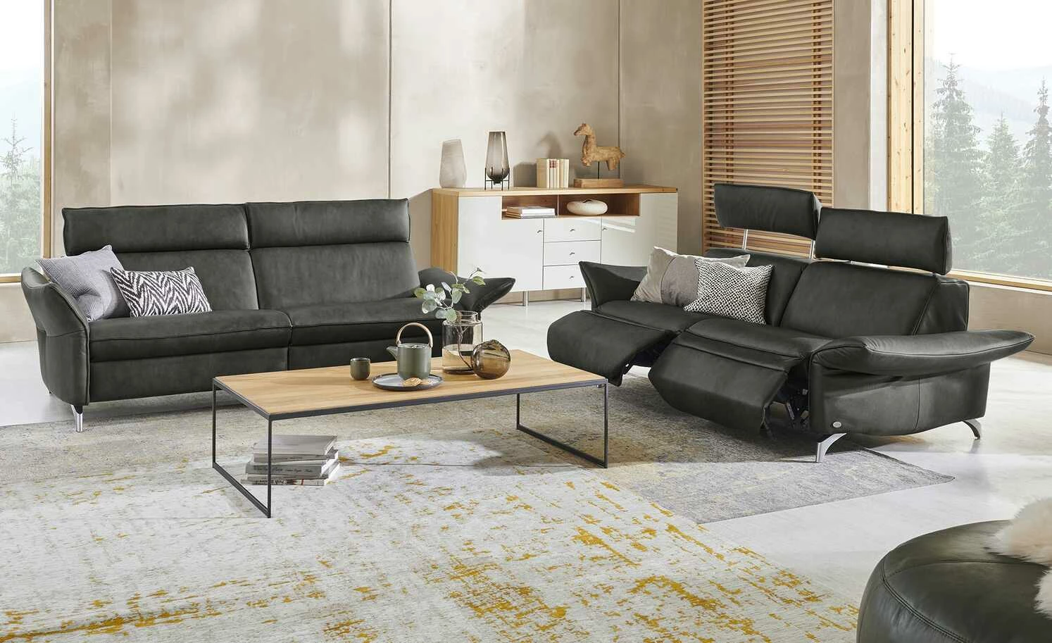 himolla Ledersofa 1926 | Brikett (Dunkelgrau) Grundfunktion 3 himolla Ledersofa 1926 | Brikett (Dunkelgrau) Grundfunktion