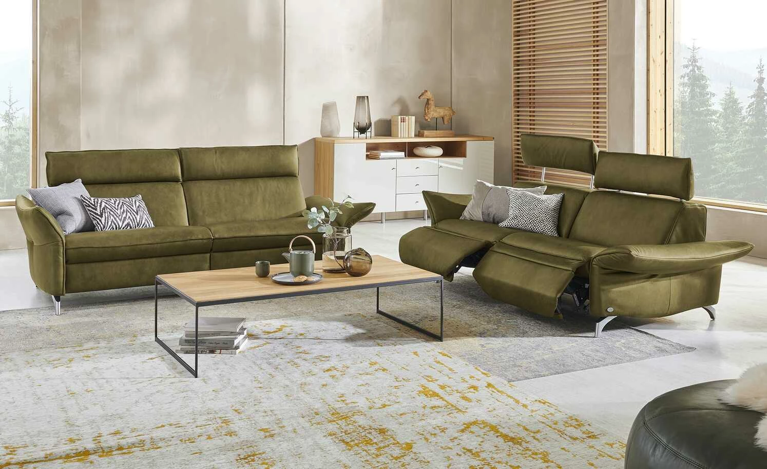 himolla Ledersofa 1926 | Alm (Dunkelgrün) Grundfunktion 3 himolla Ledersofa 1926 | Alm (Dunkelgrün) Grundfunktion
