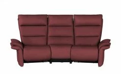 Wohnwert Trapezsofa aus Leder Corvina | Bordeaux (Rot)