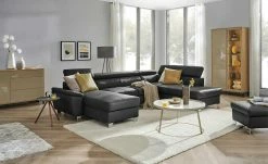 uno Wohnlandschaft Avola | Schwarz rechts Erweiterte Funktion