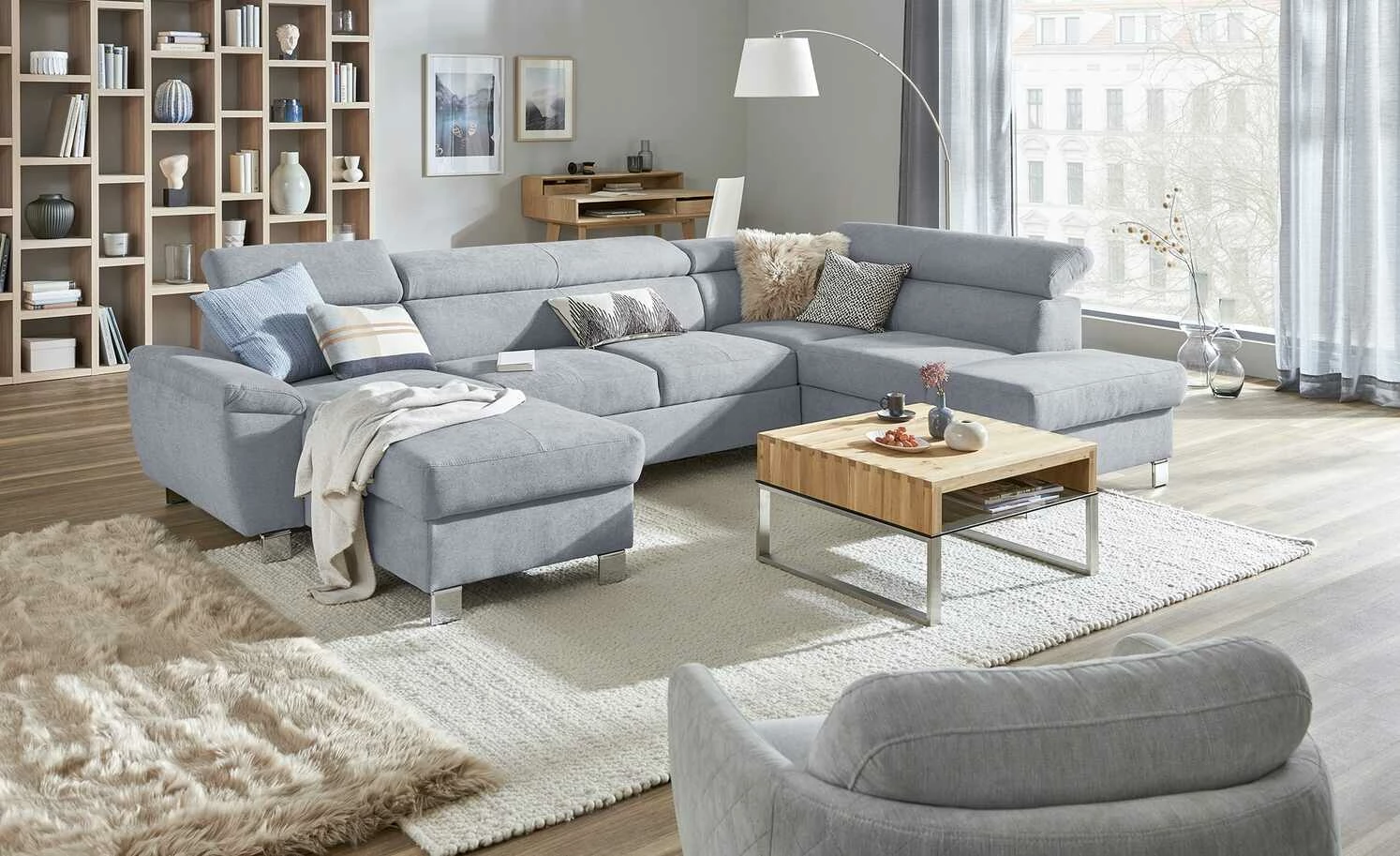 uno Wohnlandschaft Avola | Taubenblau (Grau) rechts 3 uno Wohnlandschaft Avola | Taubenblau (Grau) rechts