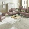 KOINOR Ecksofa Leder Vineto | Krokus (Rosa-Grau) links