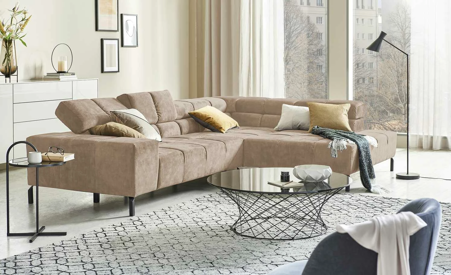 pop Ecksofa Willow | Taupe (Hellbraun) rechts Grundfunktion 3 pop Ecksofa Willow | Taupe (Hellbraun) rechts Grundfunktion