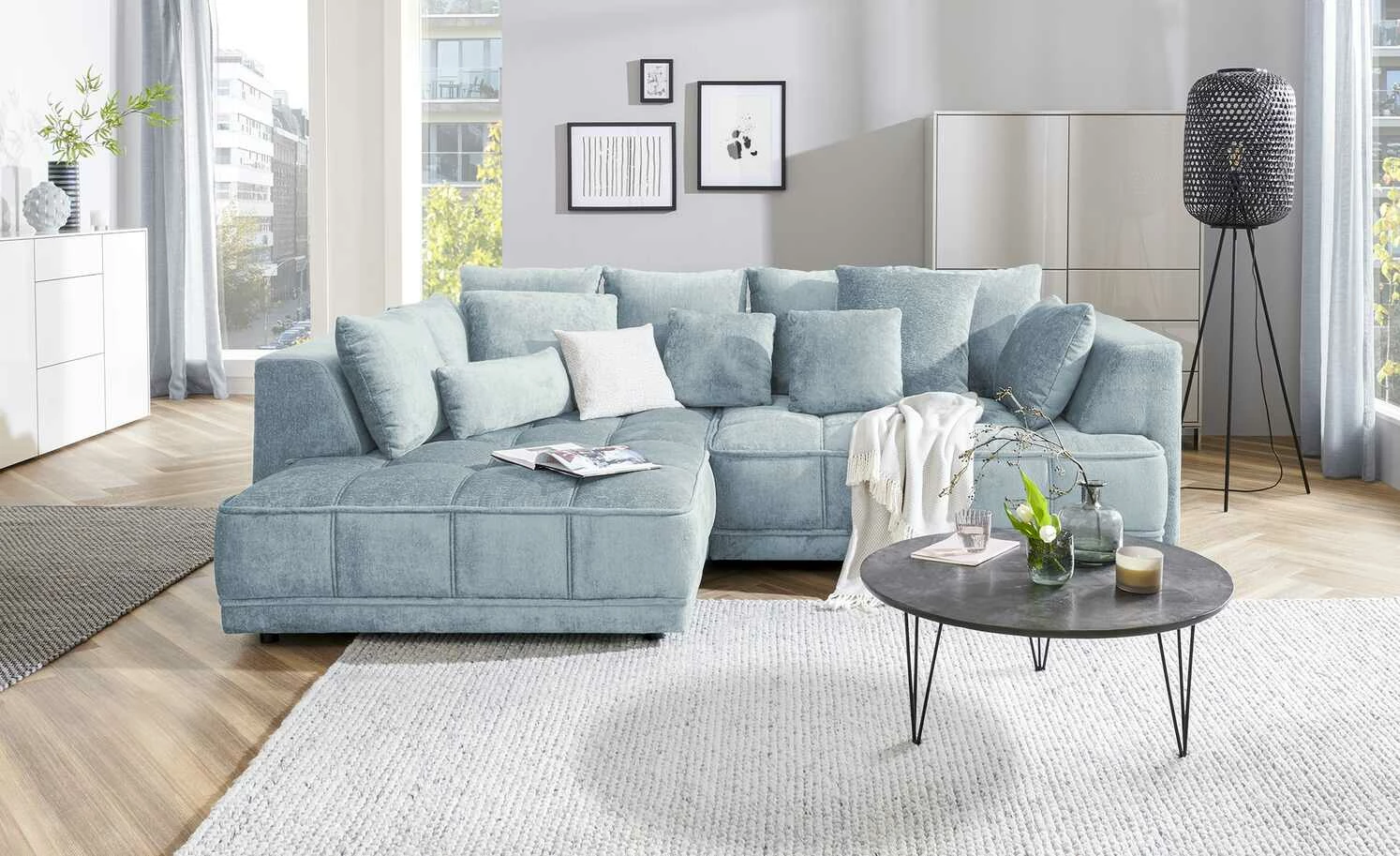 switch Ecksofa Tiga | Delphin Blau (Hellblau) links ohne 3 switch Ecksofa Tiga | Delphin Blau (Hellblau) links ohne